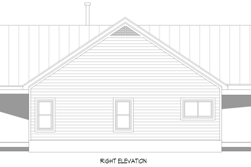 House Blueprint - Exterior - Other Elevation 1 for Country House Plan #932-1332 - 3 bed, 2 bath