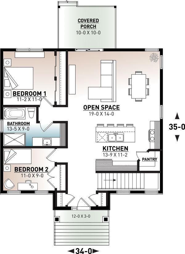 House Design - Country Floor Plan - Main Floor Plan #23-2730