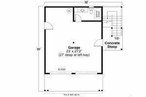 Floor Plan - Main Floor for Craftsman House Plan #124-1247 - 1 bed, 1.5 bath