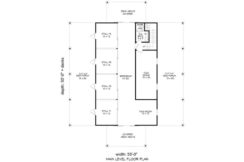 Architectural House Design - Floor Plan - Lower Floor for Barndominium House Plan #932-1247 - 4 bed, 3 bath
