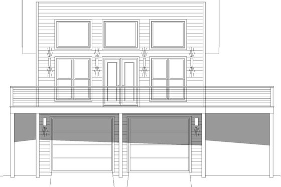 Exterior - Front Elevation 3 for Beach House Plan #932-892 - 1 bed, 1 bath