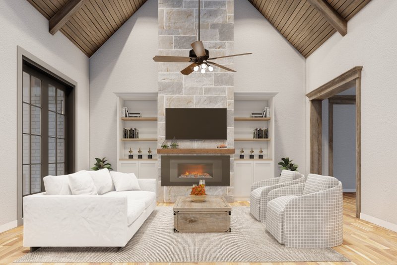House Blueprint - Interior - Family Room 1 for Country House Plan #17-3374 - 4 bed, 3.5 bath