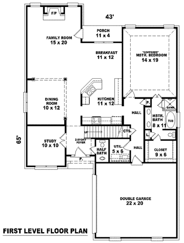 Floor Plan - Main Floor for European House Plan #81-829 - 3 bed, 2.5 bath