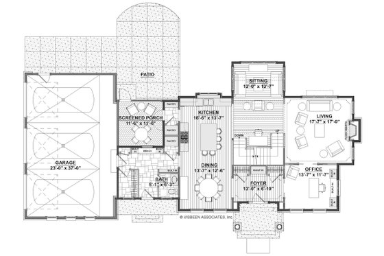 Floor Plan - Main Floor for Cottage House Plan #928-327 - 4 bed, 3.5 bath