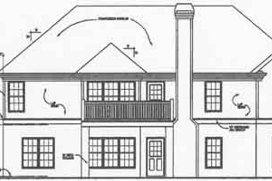 Exterior - Rear Elevation for Traditional House Plan #129-101 - 3 bed, 2 bath