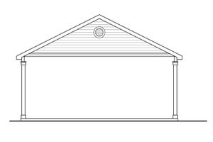 Exterior - Rear Elevation for Traditional House Plan #124-1156, 0 bath