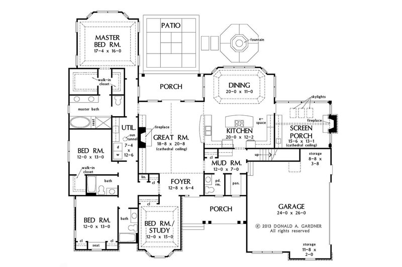 European Style House Plan - 4 Beds 3.5 Baths 2689 Sq/Ft Plan #929-31 ...