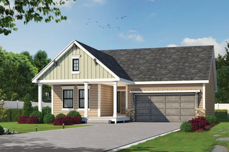 Craftsman Style House Plan - 2 Beds 2 Baths 1584 Sq/Ft Plan #20-2598 Exterior