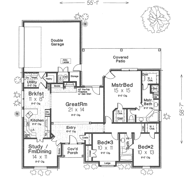 Traditional Floor Plan - Main Floor Plan #310-300