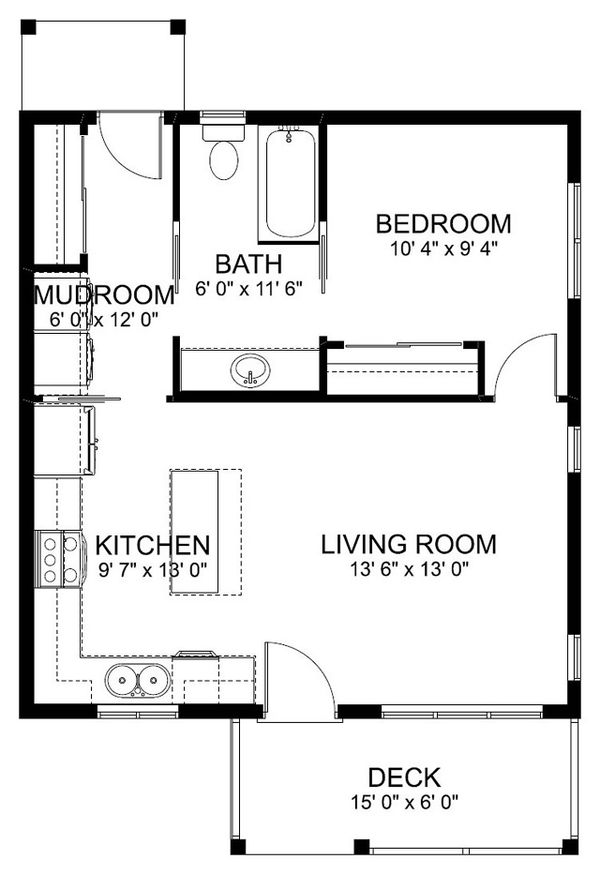 Dream House Plan - Cottage Floor Plan - Main Floor Plan #126-178
