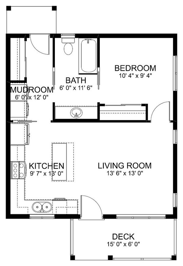 Cottage Floor Plan - Main Floor Plan #126-178