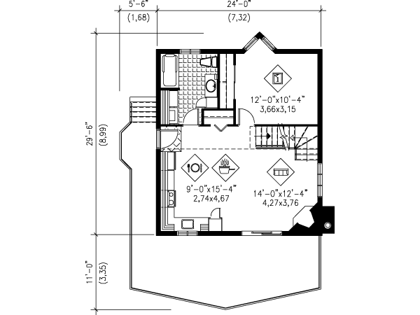 Architectural House Design - Contemporary Floor Plan - Main Floor Plan #25-4199