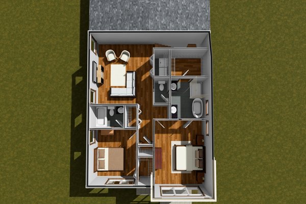 House Blueprint - Modern Floor Plan - Upper Floor Plan #513-2299