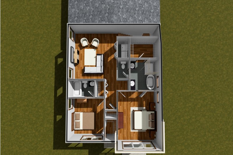 House Design - Floor Plan - Upper Floor for Modern House Plan #513-2299 - 3 bed, 3 bath