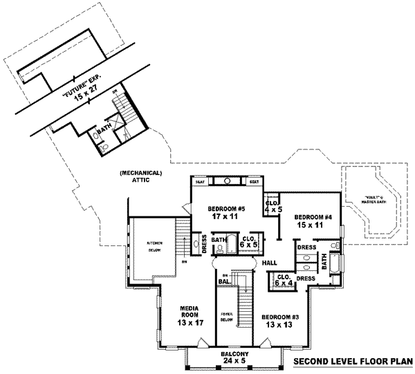 Southern Floor Plan - Upper Floor Plan #81-1304
