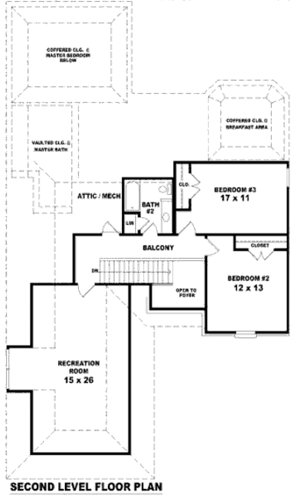 Floor Plan - Upper Floor for European House Plan #81-13745 - 3 bed, 2.5 bath