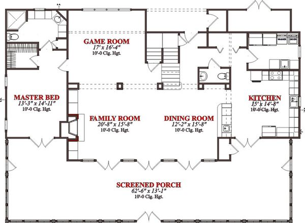 Cabin Floor Plan - Main Floor Plan #63-303