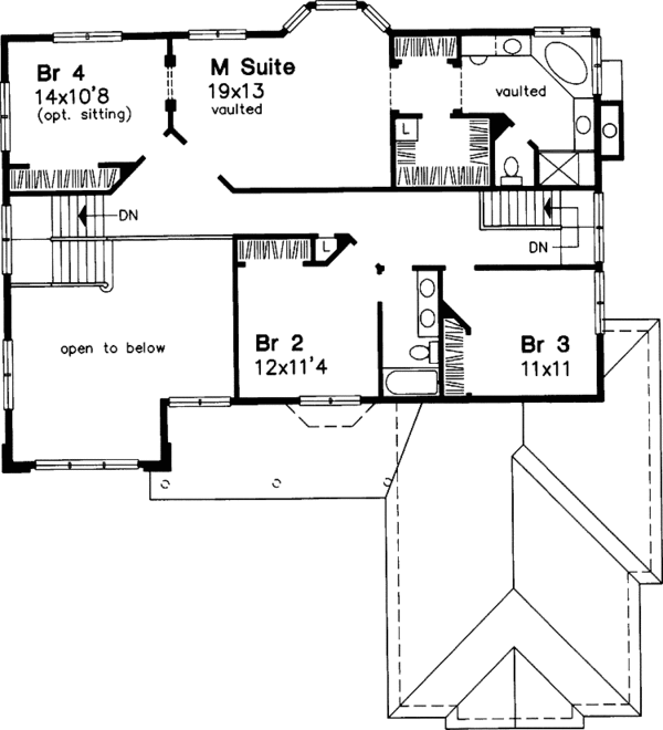Home Plan - Traditional Floor Plan - Upper Floor Plan #320-638
