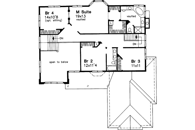 Home Plan - Floor Plan - Upper Floor for Traditional House Plan #320-638 - 4 bed, 3 bath