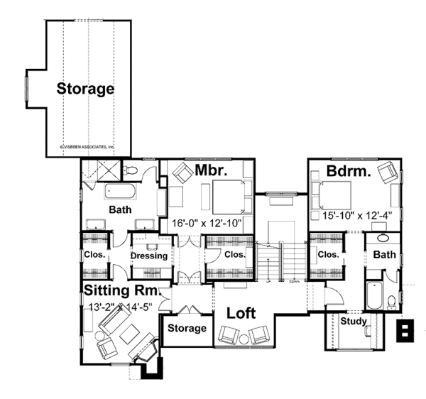 House Plan Design - Craftsman Floor Plan - Upper Floor Plan #928-19