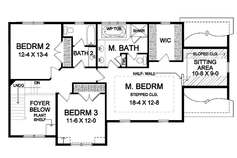 Dream House Plan - Floor Plan - Upper Floor for Traditional House Plan #328-344 - 3 bed, 2.5 bath