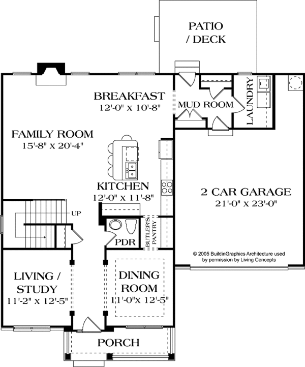 Home Plan - Traditional Floor Plan - Main Floor Plan #453-551