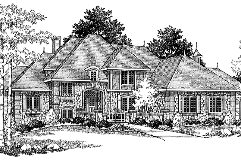Dream House Plan - European Exterior - Front Elevation Plan #70-1337