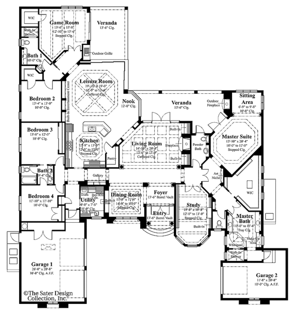 Mediterranean Floor Plan - Main Floor Plan #930-315