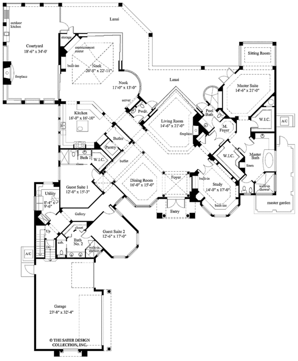 Architectural House Design - Mediterranean Floor Plan - Main Floor Plan #930-194