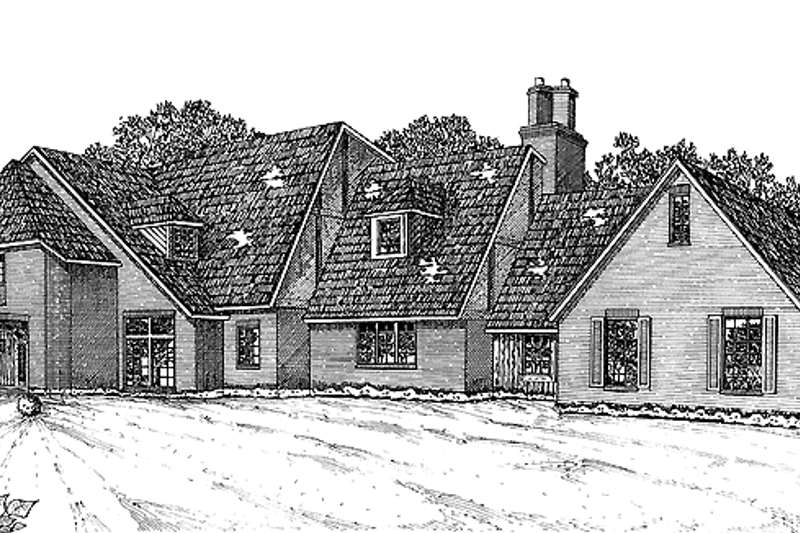 Architectural House Design - Tudor Exterior - Front Elevation Plan #310-1064