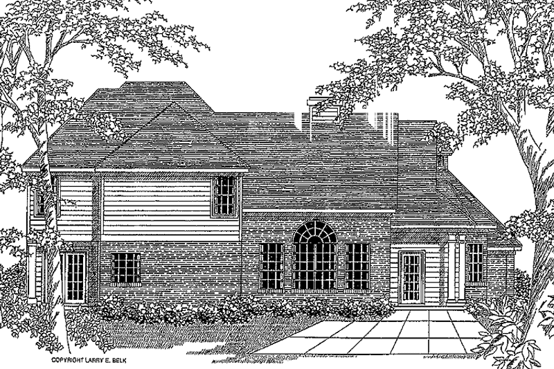 Home Plan - Exterior - Rear Elevation for Colonial House Plan #952-36 - 4 bed, 3 bath