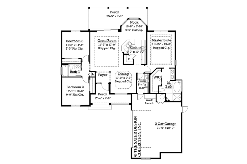 Home Plan - Floor Plan - Main Floor for Country House Plan #930-233 - 3 bed, 2 bath