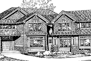 Exterior - Front Elevation 3 for Craftsman House Plan #132-347 - 5 bed, 4.5 bath