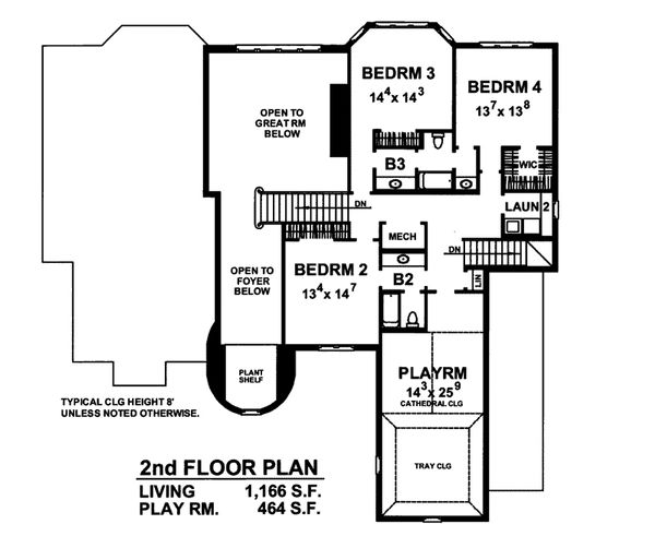 Home Plan - European Floor Plan - Upper Floor Plan #20-2301