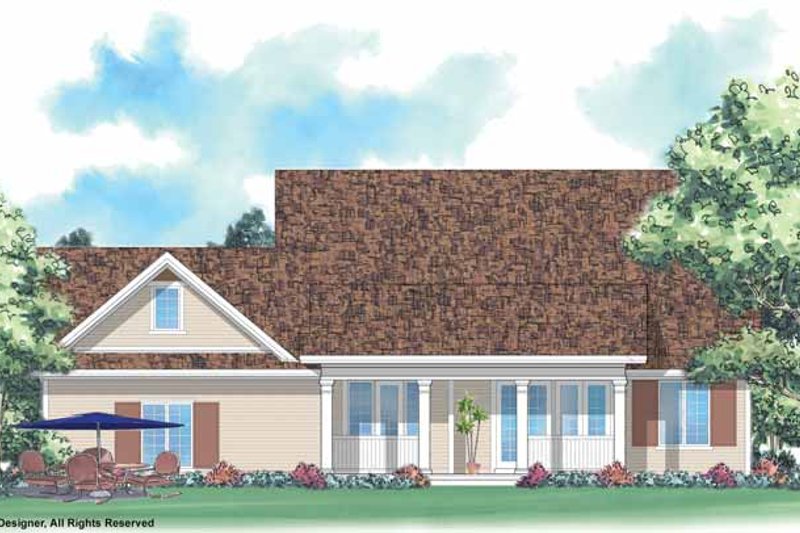 Architectural House Design - Exterior - Rear Elevation for Country House Plan #930-247 - 3 bed, 2 bath