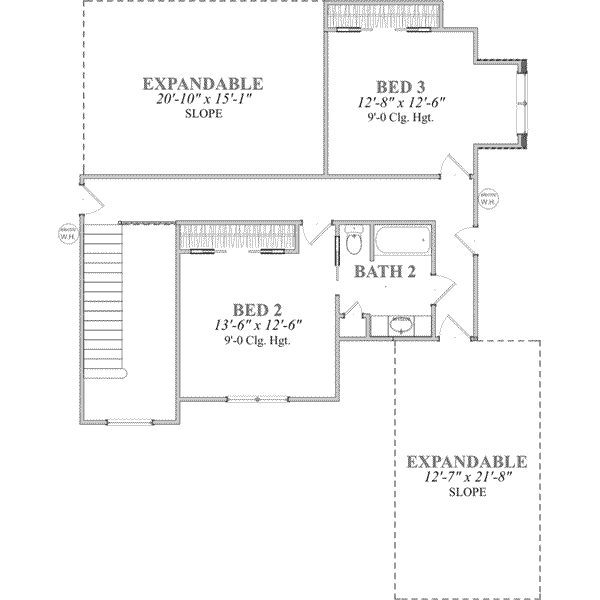 Traditional Floor Plan - Upper Floor Plan #63-121