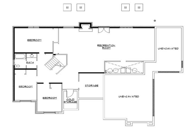 Home Plan - Floor Plan - Lower Floor for Traditional House Plan #5-283 - 6 bed, 3.5 bath