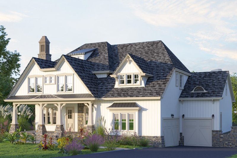 Dream House Plan - Exterior - Front Elevation 3 for Farmhouse House Plan #54-407 - 5 bed, 4 bath