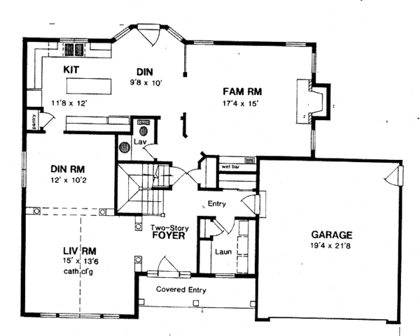 House Plan Design - Traditional Floor Plan - Main Floor Plan #316-216