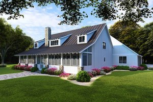 Exterior - Rear Elevation 1 for Farmhouse House Plan #923-104 - 5 bed, 3 bath