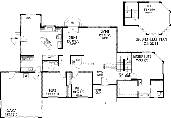House Blueprint - Modern Floor Plan - Main Floor Plan #60-503