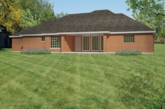 Exterior - Rear Elevation 1 for Traditional House Plan #1061-9 - 3 bed, 2 bath