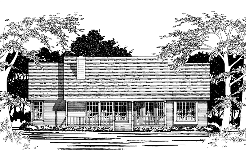 Architectural House Design - Exterior - Rear Elevation for Country House Plan #472-140 - 3 bed, 2 bath