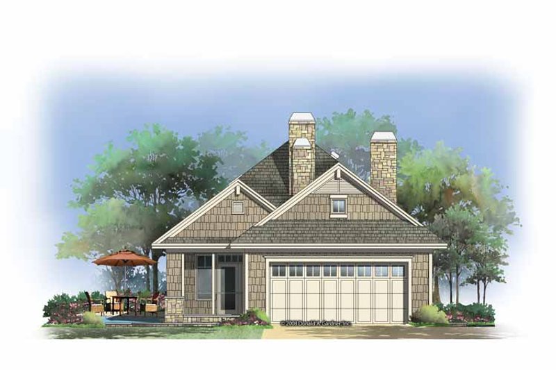 Dream House Plan - Exterior - Rear Elevation 1 for Craftsman House Plan #929-847 - 2 bed, 2 bath
