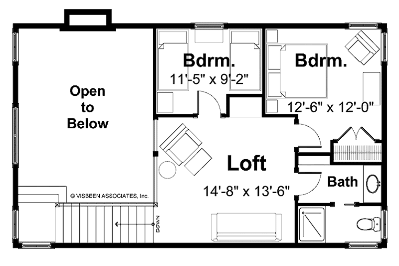Home Plan - Floor Plan - Upper Floor for Traditional House Plan #928-17 - 3 bed, 2.5 bath
