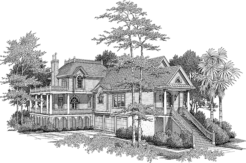 Home Plan - Southern Exterior - Front Elevation Plan #37-258