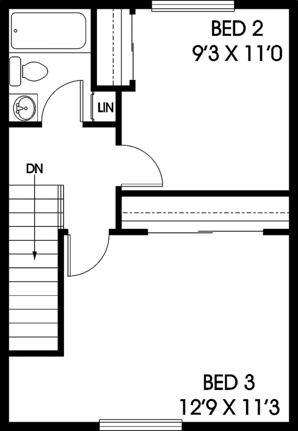 House Plan Design - Colonial Floor Plan - Upper Floor Plan #60-1024
