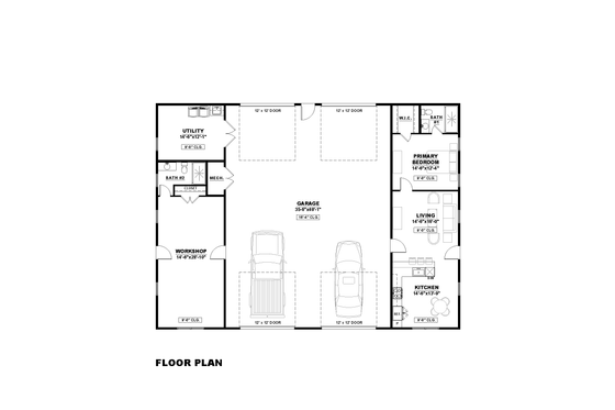 Floor Plan - Main Floor for Farmhouse House Plan #1117-43 - 1 bed, 2 bath
