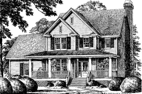 Exterior - Front Elevation 3 for Farmhouse House Plan #929-688 - 3 bed, 2.5 bath