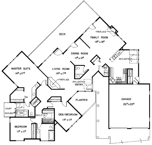 House Blueprint - Contemporary Floor Plan - Main Floor Plan #60-798